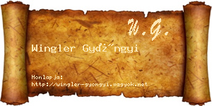 Wingler Gyöngyi névjegykártya